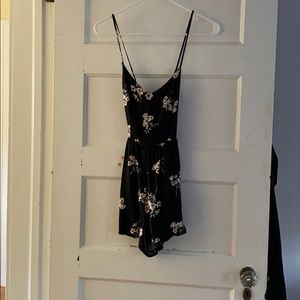 Black floral romper